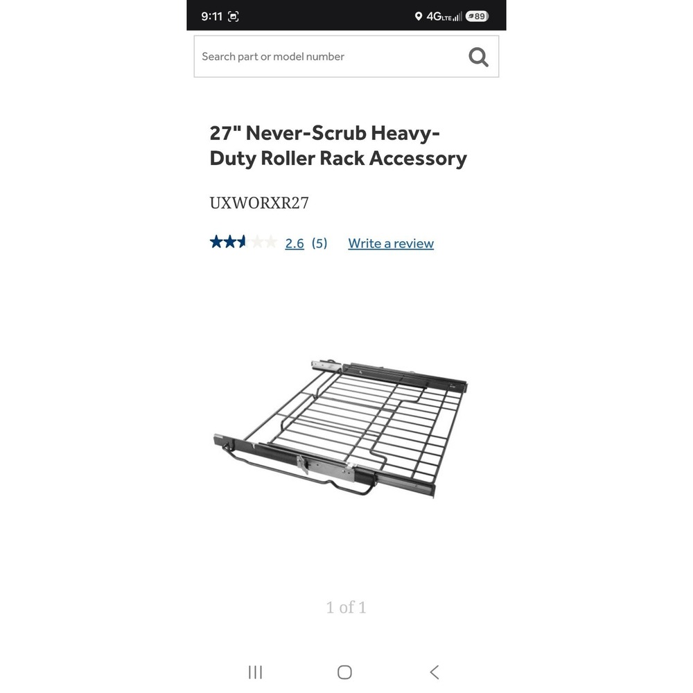 UXWORXR27 27" Never-Scrub Heavy-Duty Roller Rack Accessory Sc1